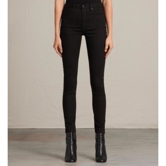 ALLSAINTS Denim - ALLSAINTS Stilt Black High Rise Skinny Jeans Women's Size 26